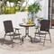 Outdoor PE Wicker Folding Chairs with Armrests and Metal Frame for Patio
